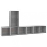 Cumpara ieftin Set de dulapuri TV, 3 piese, gri beton, lemn prelucrat