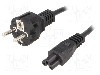 Cablu alimentare AC, 1.5m, 3 fire, culoare negru, CEE 7/7 (E/F) mufa, IEC C5 mama, ESPE -