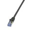 PATCH CORD S/FTP LOGILINK Cat7, LSZH, cupru, 600MHz, mufe RJ45 Cat6a, 2 m, negru, AWG26, dublu ecranat &quot;CQ4053S&quot; (timbru verde 0.08 lei)