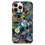 Husa compatibila cu Apple iPhone 15 Pro Max model Crowded universe, Silicon, TPU, Viceversa, Transparent, Carcasa