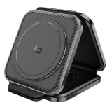 Statie incarcare wireless Hoco CQ4 pentru telefon, smart watch si casti, 15W, Negru