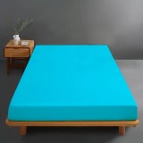 Husa de pat din bumbac 100%, tricot, turcoaz, 140x200 cm