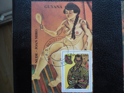 Guyana-Pictura |Miro-bloc stampilat foto