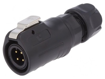 Conector Circular Mufă 12mm 4-PIN Aurit 5A foto