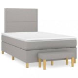 Cumpara ieftin Pat continental cu saltea, gri deschis, 120x200 cm, textil