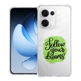 Husa antisoc pentru oppo reno13, airbag pro, clear, follow your dreams