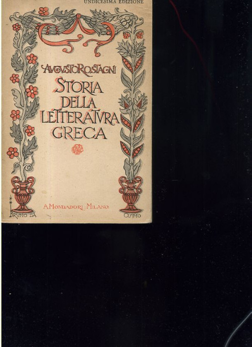 Augusto Rostagni Storia della litteratura greca