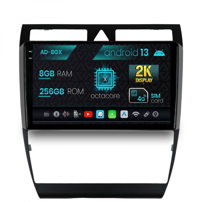 Navigatie Audi A6 (1999-2004), Android 13, X-octacore 8GB RAM + 256GB ROM, 9.5 Inch - AD-BGX9008+AD-BGRKIT429