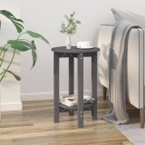 Masuta cafea vidaXL gri lemn masiv pin &Oslash;40x60cm noptiera moderna living