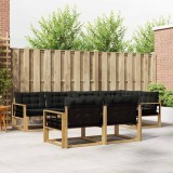 vidaXL Set de canapele de exterior cu pernă 7 pcs Alb și negru 3388786