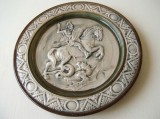 Platou decor perete Sf Gheorghe si balaurul, colectie, vintage