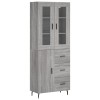 Dulap inalt, gri sonoma, 69,5x34x180 cm, lemn compozit