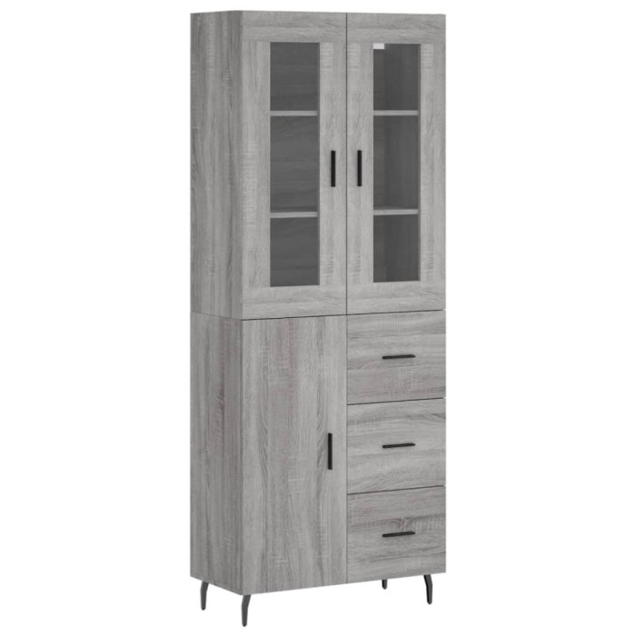 Dulap inalt, gri sonoma, 69,5x34x180 cm, lemn compozit