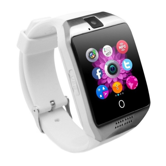 Smartwatch Vogue Q18 Curved cu Camera si Telefon 3G Alb Display 1.54&quot; Bluetooth