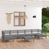 VidaXL Set mobilier relaxare grădină, 8 piese, lemn masiv de pin