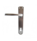 Cumpara ieftin Maner usa interior, Hoppe Milano, cu sild pentru cheie, material aluminiu, culoare argintiu, 90 x 32 mm