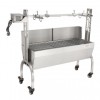 Gratar Carbune Vevor cu Rotisor Electric, Inox, 60kg, Inaltime Reglabila, Roti Blocabile, 103.5x37.5cm