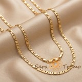 Cumpara ieftin LantiE or Adriano , lant unisex cu zale texturate, placaj triplu cu aur 18K, Brazilia, 60 cm