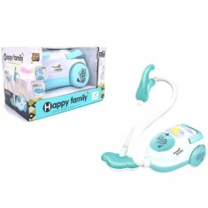 Jucarie Aspirator Happy Family cu sunete si lumini, turcoaz, dimensiune: 25.5 x 15 x 15.5 Cm