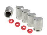 Cumpara ieftin Capace de supapa rotunde din aluminiu, set 5 bucati, culoare argintiu