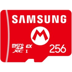Card de memorie Samsung MicroSD pentru Nintendo Switch 2, Mario Logo, 256GB, Rosu
