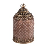 Cumpara ieftin Candela cu led sticla metal maro 10x16 cm