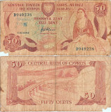 1983 (1 X), 50 Cents (P-49a.1) - Cipru