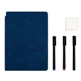 Set agenda a5 reutilizabila cu pagini tip tabla, agenda pagini albe cu stergere uscata, 3 markere, 1 burete &Egrave;i 1 laveta de sters, portabila, 24 x 16., Flippy
