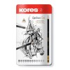 Kores Set 12 creioane grafit, gama 2H-8B, corp triunghiular negru, utilizare semiprofesionala, recomandat liceu