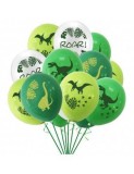 Set 10 Baloane Latex 30 cm Imprimate cu Dinozauri