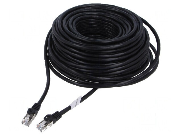 Patch cord F/UTP 6 litat CCA PVC negru 30m 26AWG