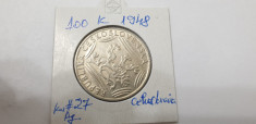 moneda cehoslovacia 100 k 1948 ag foto