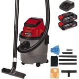 Einhell TC-VC 18/15 Li S PXC + Twinpack CB + 4514095 - Aspirator 80 mbar accesorii + Set 2 acumulatori si incarcator Li-Ion 18 V 2.5 Ah
