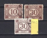 Taxa de plata tipar brun 1881-1885 - 10b si 30b + 30b fals stampilate