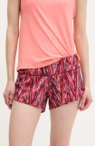 Smartwool pantaloni scurți outdoor culoarea portocaliu, neted, high waist, SW002769