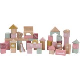 Little Dutch Building Blocks cuburi din lemn 2 y+ Pink 50 buc