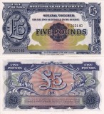 BRITISH ARMED FORCES 5 pounds 1948 UNC!!!