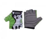 Manusi Ciclism Copii Alb/Verde, Marime S - Lycra, Plasa Respirabila