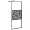 Paravan de dus walk-in negru 90x195 cm sticla ESG model piatra