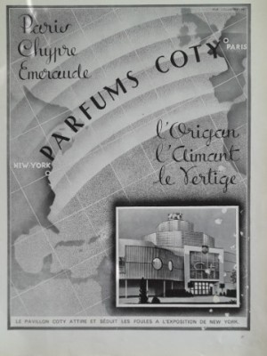 1939 Reclamă parfumuri COTY originală, 38 x 28cm Origan, Aimant, Vertige foto