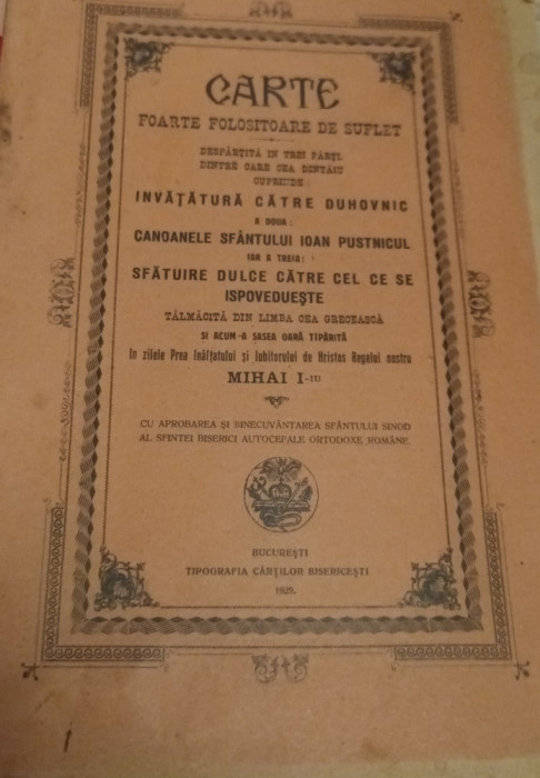 CARTE FOARTE FOLOSITOARE DE SUFLET 1928