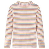 Tricou de copii cu m&acirc;neci lungi, ecru, 116, vidaXL