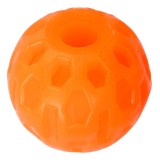 Jucarie din cauciuc eco pentru caini, forma de Minge cu gaura, 4 CM, portocaliu