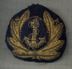 Y 1592 INSIGNA-EMBLEMA COIFURA- MARINA CIVILA-CU FIR METALIC-PENTRU COLECTIONARI foto