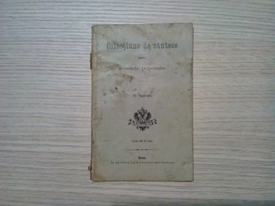 COLECTIUNE DE CANTECE - III FASCIOARA - Isidor Vorobchieviciu - 1896, 75 p. foto