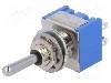 Intrerupator basculant, 3 pozitii, mod comutare (ON)-OFF-(ON), DP3T, MIYAMA - MS-500J-B