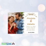Tablou canvas personalizat pe panza cu poza si mesaj - alb