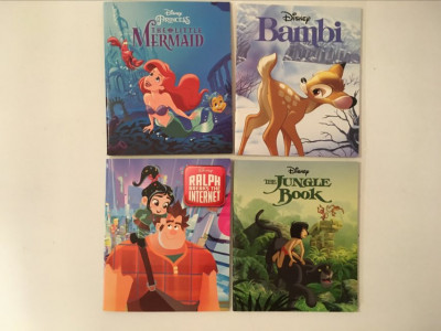 *Lot 4 carti Disney, in Engleza, format 12x10cm, Bambi, The Jungle Book ... foto