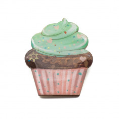 Brosa LEMN Green Cupcake foto