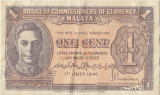 1941 (1945), 1 cent (P-6) - Malaya